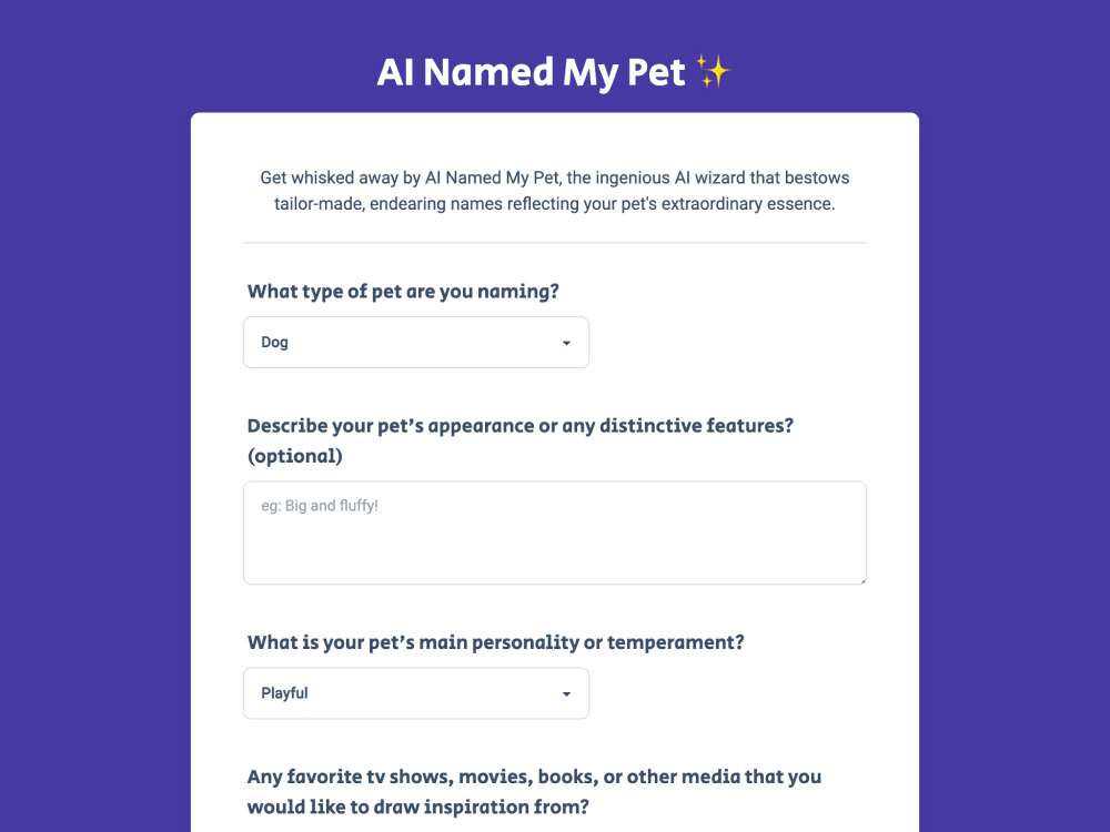 AI Named My Pet cover